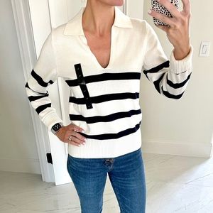 Banana Republic Factory Navy Striped Pullover Sweater, XS